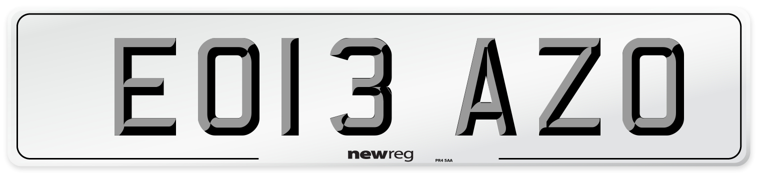 EO13 AZO Number Plate from New Reg